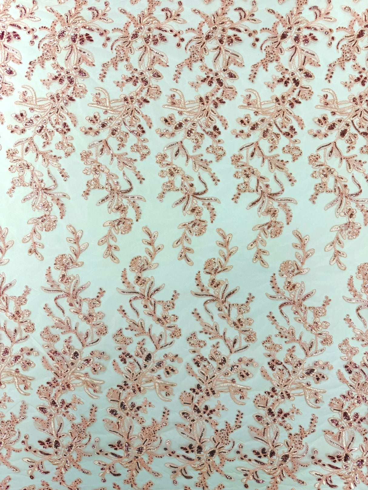 Butterfly Corded Lace Fabric - Butterfly Embroidery, Metallic Sequins, 54" Width (1 Yard)