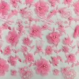 Beaded 3D Floral Lace Fabric 49"