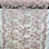 3D Beaded Floral Lace Fabric