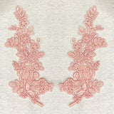 Beaded Corded Floral Lace Applique 100% Polyester Net Mesh
