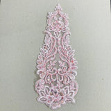Beaded Lace Medallion Applique for Bridal Veils and Wedding Gowns 14" x 5.5"