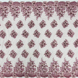 3D Floral Beaded Lace Fabric