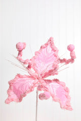 10" Pink Holly Stem