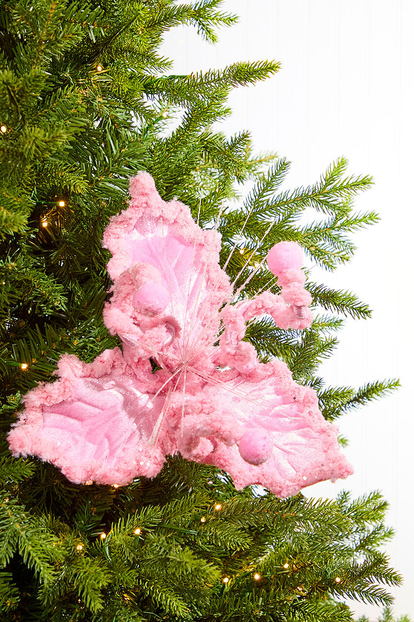 10" Pink Holly Stem