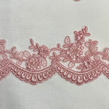Embroidered Floral Beaded Lace Trim