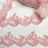Embroidered Floral Beaded Lace Trim