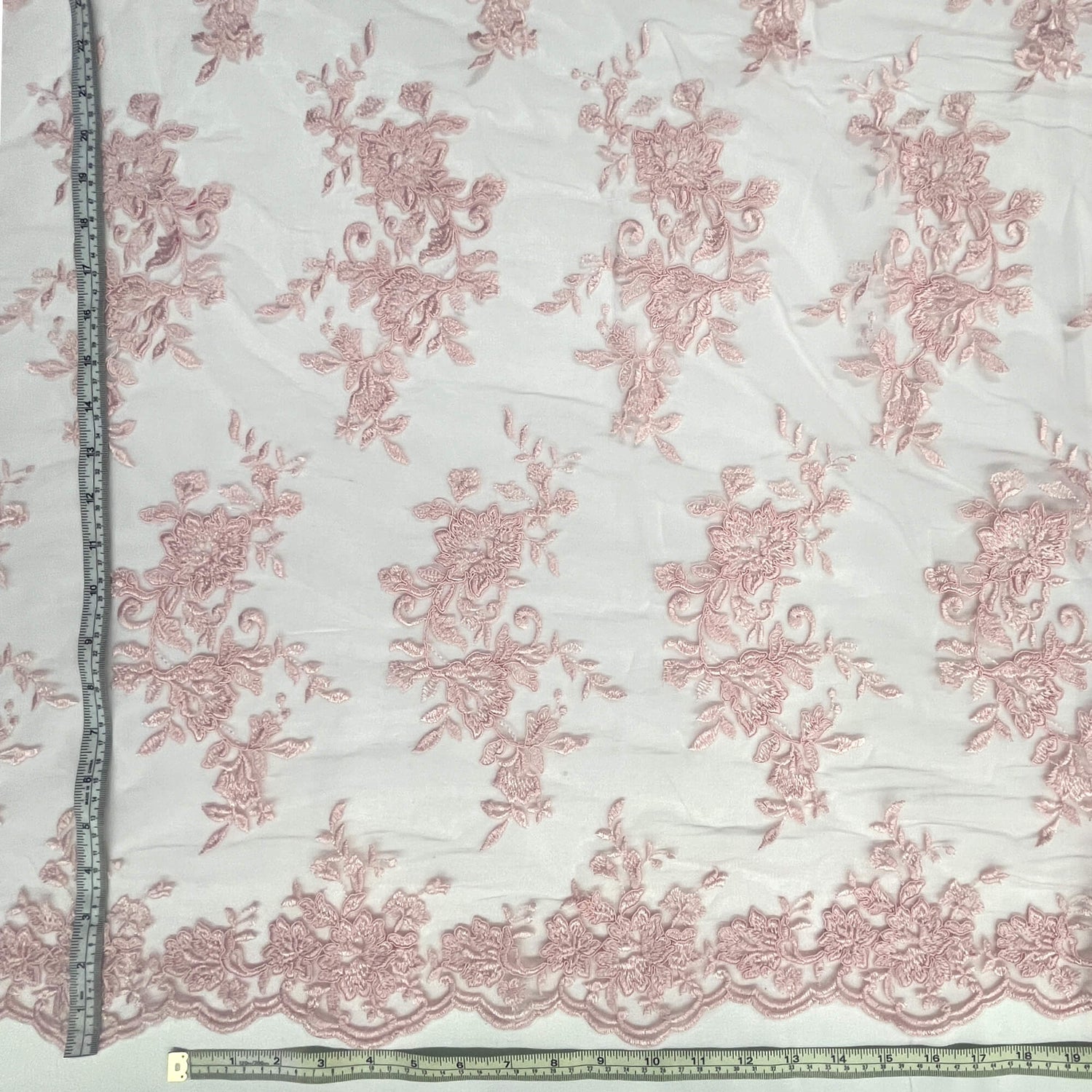 Corded Floral Lace Fabric 53" Wide
