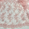 Corded Floral Lace Fabric Ivory
