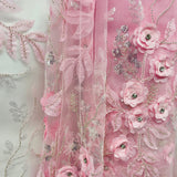 3D Floral Beaded Lace Mesh