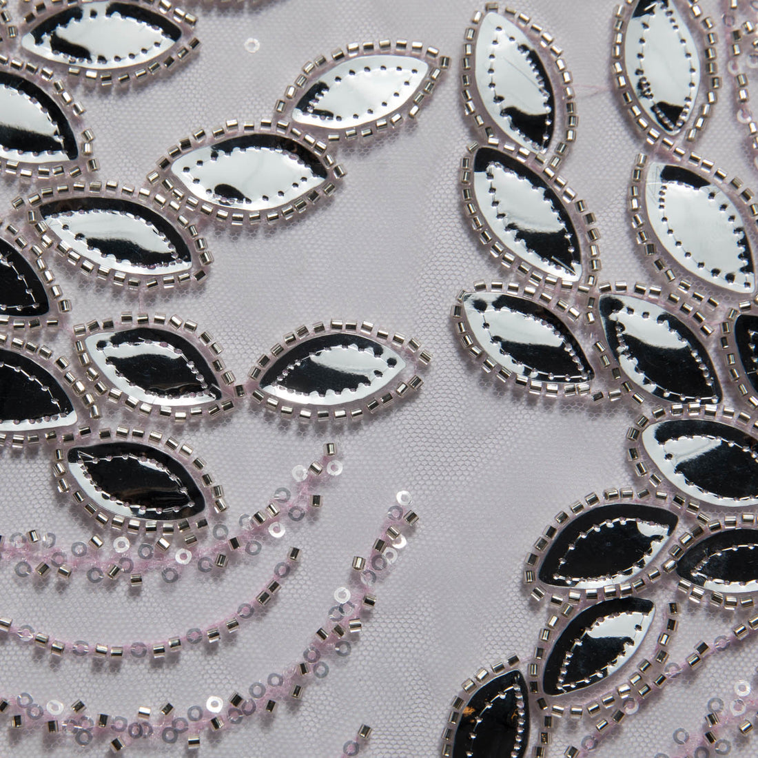 1 Yard Stylish Design Embroidered Tulle Lace Fabric with Sequins 52" Wide Designer Textile