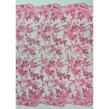 Beaded Sequined Floral Lace Fabric