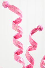 30" Glossy Frizzy Curly Ball Spray - Pink