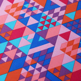 Spectrum Geo Poly Spandex Fabric - Blue Green, Pink, Colorful Triangle Print, 60" Width (1 Yard)