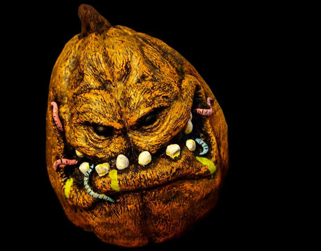 Worm Rotted Zombie Pumpkin - Hand Made Resin Prop