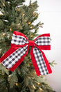 8” Black and White Plaid on Red Bow