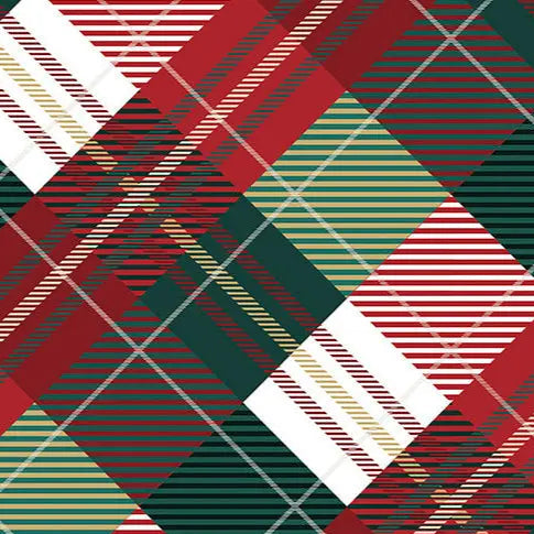 Polyester Cuddle Fabric Plaid Tidings Digital Multi