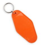 Retro Motel Keychain with Silver Ring - Orange (4 per Set)