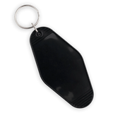 Retro Motel Keychain with Silver Ring - Black (4 per Set)