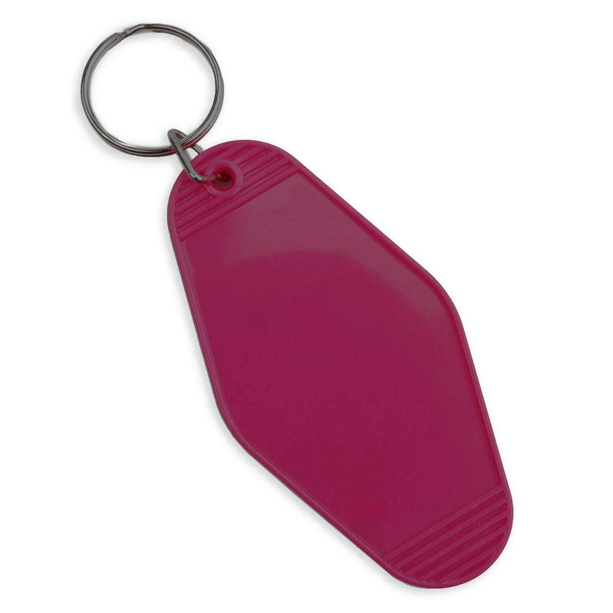Retro Motel Keychain with Silver Ring - Berry Red (4 per Set)