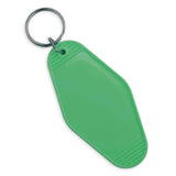 Retro Motel Keychain with Silver Ring - Light Green (4 per Set)