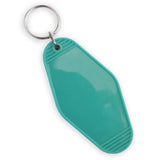 Retro Motel Keychain with Silver Ring - Sea Green (4 per Set)