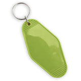 Retro Motel Keychain with Silver Ring - Lime Green (4 per Set)