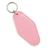 Retro Motel Keychain with Silver Ring - Light Pink (4 per Set)
