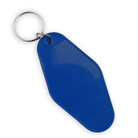 Retro Motel Keychain with Silver Ring - Royal Blue (4 per Set)
