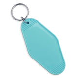 Retro Motel Keychain with Silver Ring - Pacific Blue (4 per Set)