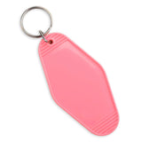 Retro Motel Keychain with Silver Ring - Pretty Pink (4 per Set)