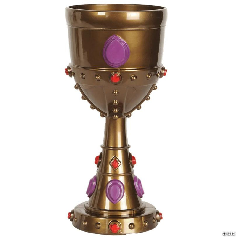 RADYAN Plastic Jeweled Goblet with Faux Jewels for Halloween Party Decor shown in a clear product image