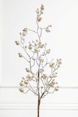 38” Platinum Gilded Frosted Crabapple Christmas Spray
