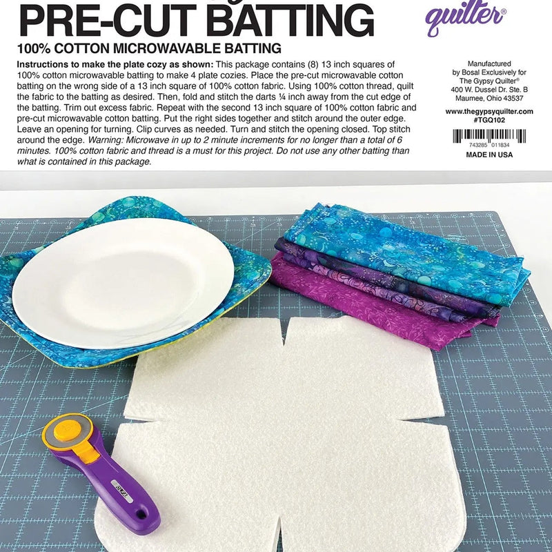 Cotton Batting Plate Cozy Pre-Cut 8ct