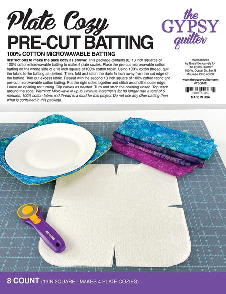 Cotton Batting Plate Cozy Pre-Cut 8ct