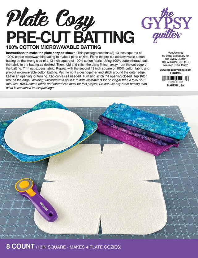 Cotton Batting Plate Cozy Pre-Cut 8ct