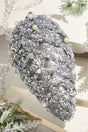 11" Pinecone Ornament with Jewel - Platinum