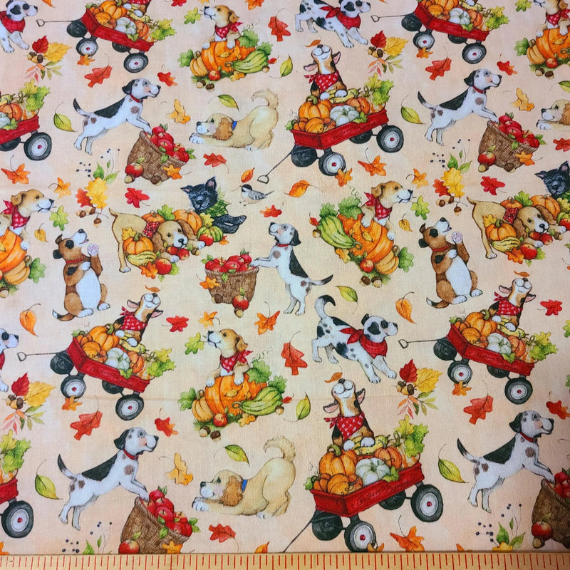 Quilting Cotton Playful Pups by Susan Winget