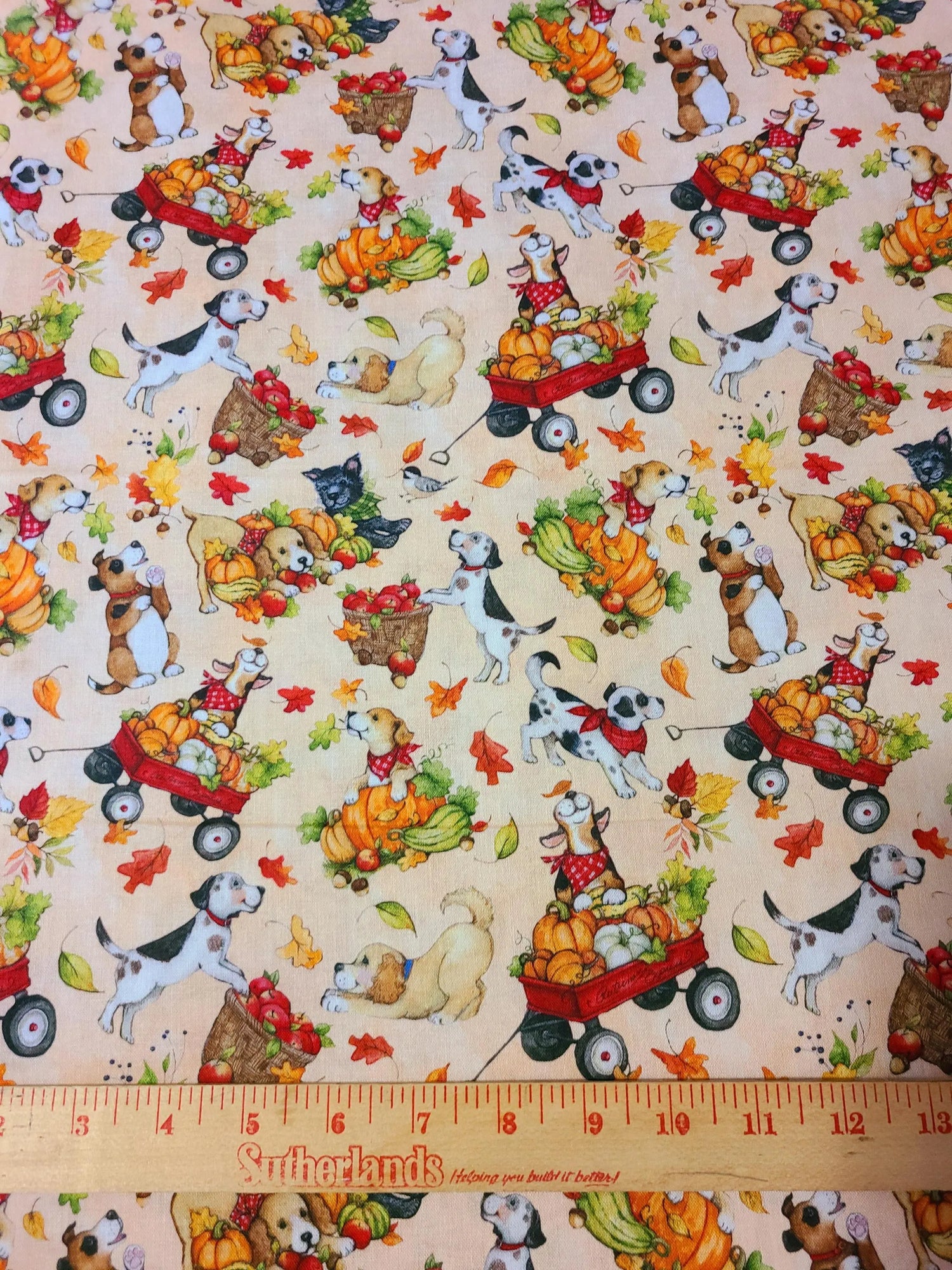 Quilting Cotton Playful Pups by Susan Winget
