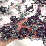 3D Beaded Floral Lace Fabric