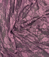 Plum Stretch Lace Nylon Spandex Fabric - Shimmery Floral Lace, 58/60" Width (1 Yard)