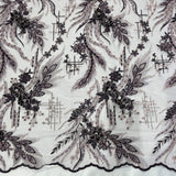 Beaded 3D Floral Lace Fabric