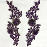 3D Floral Lace Applique Embroidered Net Mesh