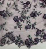 3D Beaded Floral Lace Fabric
