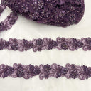 Beaded Corded Lace Trim on Polyester Organza