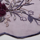 1 Yard Tulle Lace Fabric with Two Tone Embroidered Splendid 3D Floral Pattern, 52" Wide