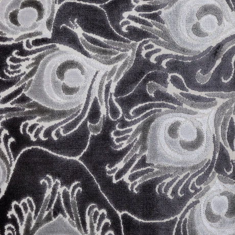 Cut Velvet Upholstery Fabric Plumage Feather Pattern