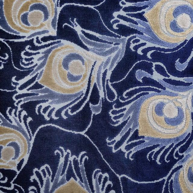 Cut Velvet Upholstery Fabric Plumage Feather Pattern