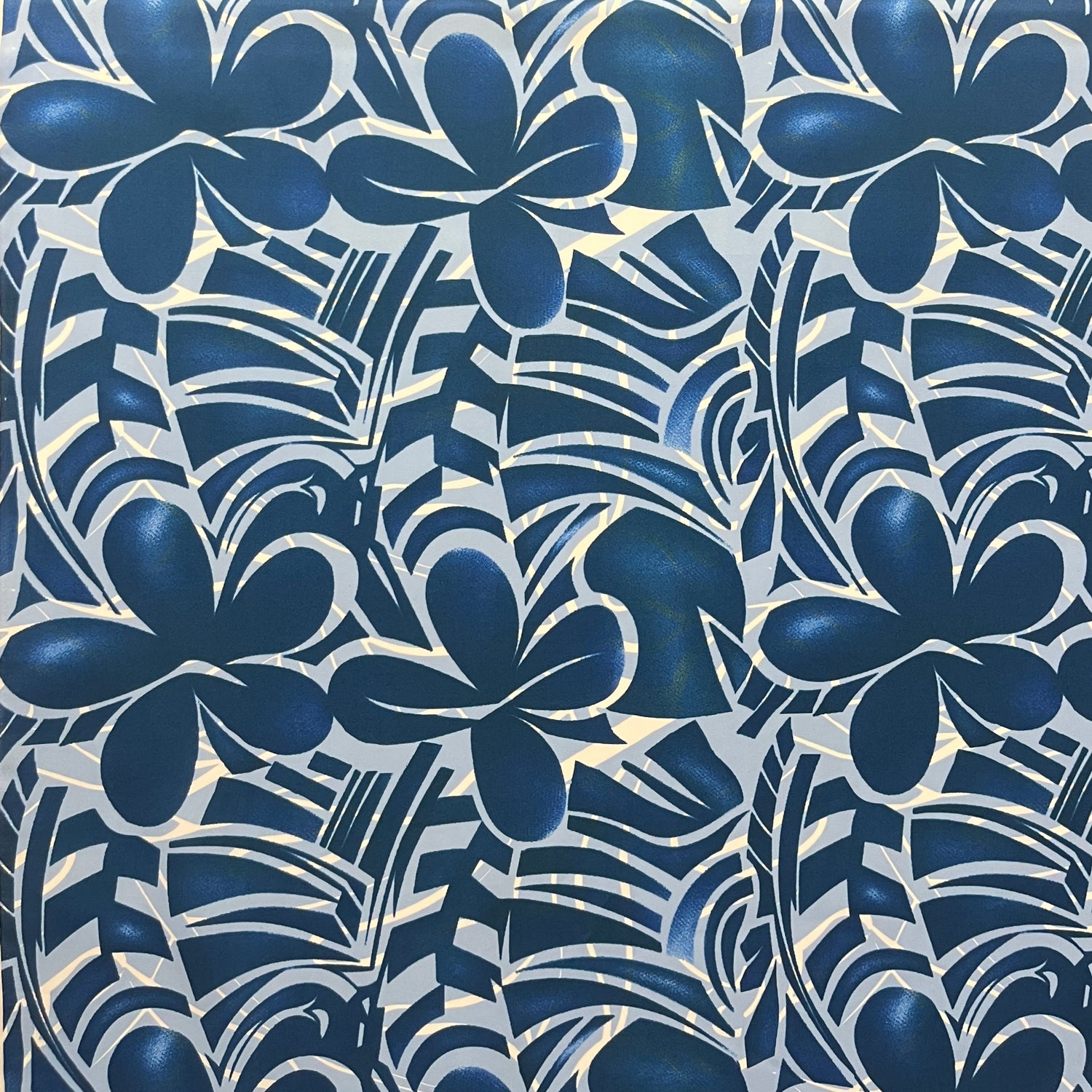 Plumeria Flower Polyester Fabric - Floral Print, 60" Width (1 Yard)