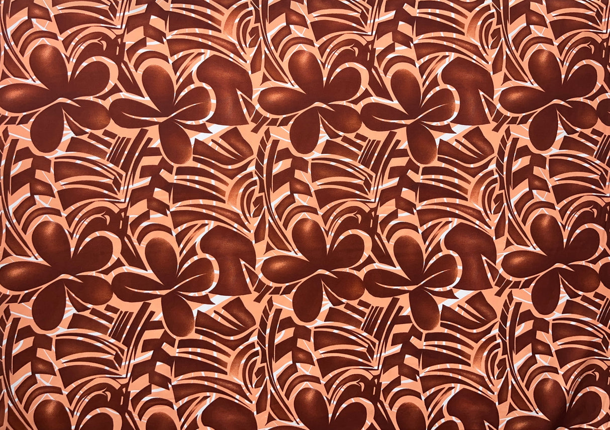 Plumeria Flower Polyester Fabric - Floral Print, 60" Width (1 Yard)