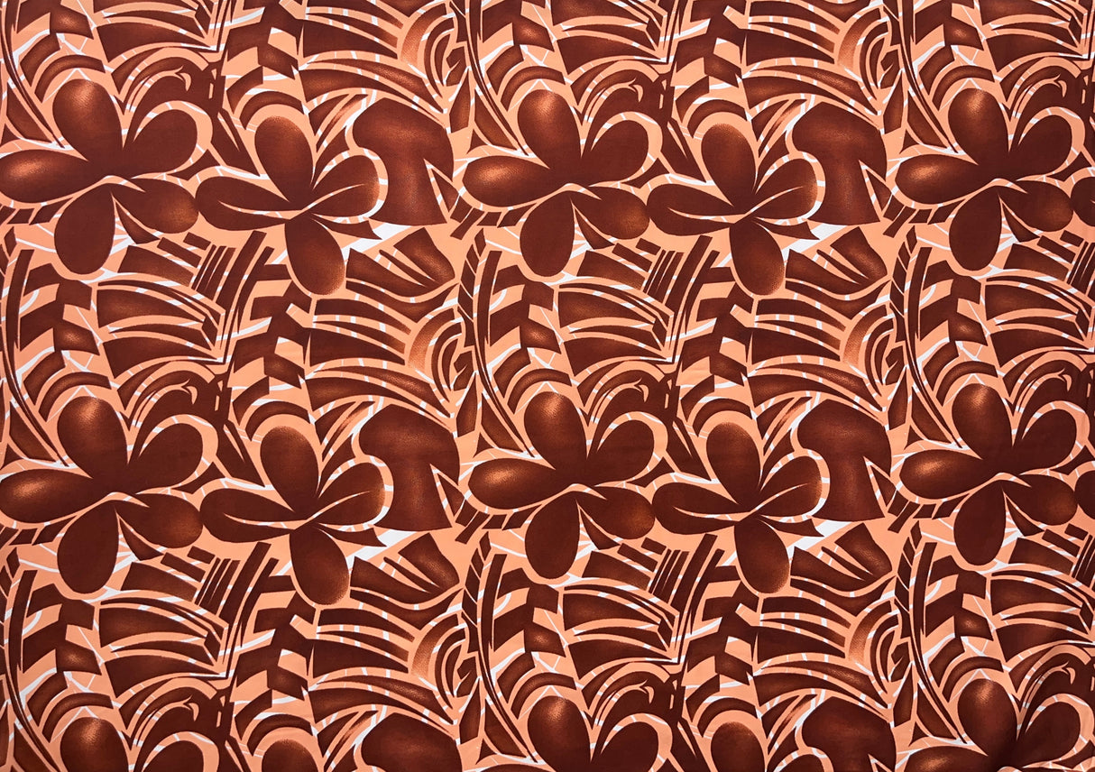Plumeria Flower Polyester Fabric - Floral Print, 60" Width (1 Yard)